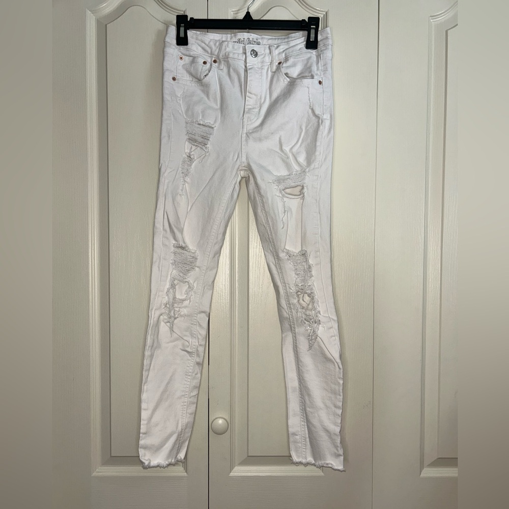 Wild Fable White Ripped Skinny Jeans